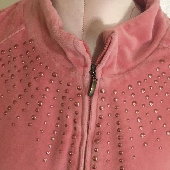 Alfred Dunner Women’s Zip-Front Jacket Size 16 PreLoved Dusty rose Color & Studs - Picture 4 of 6